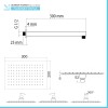 Set doccia nero opaco con braccio soffione rettangolare 30x20 e kit doccia 