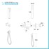 Set doccia nero opaco con braccio soffione rettangolare 30x20 e kit doccia 