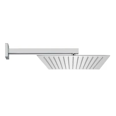 Kit doccia braccio 40 cm e soffione quadrato 40x40 cm cromato lucido