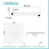Kit doccia braccio 40 cm e soffione quadrato 40x40 cm cromato lucido