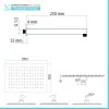 Kit doccia braccio 25 cm e soffione rettangolare 25x15 cm cromato lucido