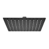 Soffione doccia quadrato 40x40 cm nero opaco in acciaio inox