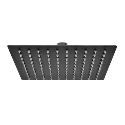 Soffione doccia quadrato 40x40 cm nero opaco in acciaio inox