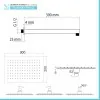 Kit doccia braccio 30 cm e soffione rettangolare 30x20 cm cromato lucido