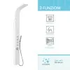 Colonna doccia multifunzione in alluminio bianco con 4 funzioni 