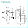 Kit doccia incasso cromato completo di soffione 20 cm inox e kit doccetta Recta