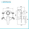 Kit doccia incasso cromato completo di soffione 25 cm inox e kit doccetta Recta
