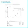 Miscelatore bidet cromato lucido con flessibili e piletta Juliette