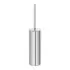 Portascopino cromato con setole nere in silicone e secchio interno