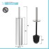 Portascopino tondo slim in acciaio inox setole nere e secchio estraibile
