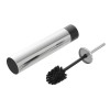 Portascopino tondo slim in acciaio inox setole nere e secchio estraibile