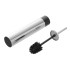 Portascopino tondo slim in acciaio inox setole nere e secchio estraibile