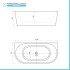 Vasca da bagno a parete 80x170 cm scarico incluso  Arya