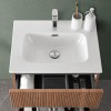 Lavabo da incasso 60x46 cm in ceramica bianco lucido 