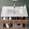 Lavabo da incasso 90x46 cm in ceramica bianco lucido 