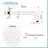 Set doccia a incasso con braccio 35 cm e soffione tondo 25 cm Zoe