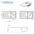 Mobile copri lavatrice 109x60 cm con lavatoio asse e kit di scarico