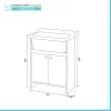 Mobile lavatoio salvaspazio 55x34 cm vasca completa di kit di scarico 