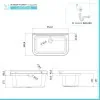 Mobile lavatoio salvaspazio 55x34 cm vasca completa di kit di scarico 