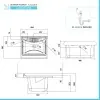 Mobile lavatoio 60x50 cm vasca in resina con asse e kit di scarico 