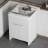 Mobile lavatoio 60x50 cm vasca in resina con asse e kit di scarico 