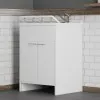 Mobile lavatoio 60x50 cm vasca in resina con asse e kit di scarico 