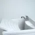 Mobile lavatoio 60x50 cm vasca in resina con asse e kit di scarico 