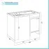 Mobile copri lavatrice 109x60 con lavatoio a destra e asse incluso