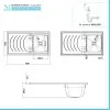 Mobile copri lavatrice 109x60 con lavatoio a destra e asse incluso