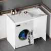 Mobile copri lavatrice 109x60 con lavatoio a destra e asse incluso