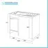 Mobile copri lavatrice 109x60 con lavatoio a sinistra e asse incluso