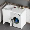 Mobile copri lavatrice 109x60 con lavatoio a sinistra e asse incluso