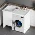 Mobile copri lavatrice 109x60 con lavatoio a sinistra e asse incluso