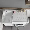 Mobile copri lavatrice 109x60 con lavatoio a sinistra e asse incluso