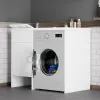 Mobile copri lavatrice 109x60 con lavatoio a sinistra e asse incluso