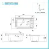 Pilozzo sospeso grigio 60x34 cm per esterno in resina con portasapone