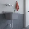 Pilozzo sospeso grigio 60x34 cm per esterno in resina con portasapone