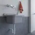 Pilozzo sospeso grigio 60x34 cm per esterno in resina con portasapone