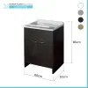 Mobile lavatoio wengè 60x50 con vasca e asse lavapanni in resina