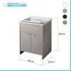 Mobile lavatoio rovere 60x50 con vasca e asse lavapanni in resina