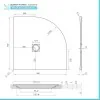 Piatto doccia semicircolare 90x90 grigio riducibile su misura Ten