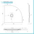 Piatto doccia semicircolare 80x80 grigio riducibile su misura Ten