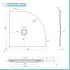 Piatto doccia semicircolare 80x80 bianco riducibile su misura Ten