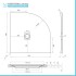 Piatto doccia semicircolare 90x90 bianco riducibile su misura Ten