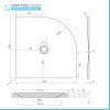Piatto doccia semicircolare 100x100 antracite riducibile su misura Ten