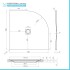 Piatto doccia semicircolare 100x100 antracite riducibile su misura Ten