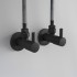 Coppia valvole darresto tonde nero opaco attacchi 1/2G x 3/8G 