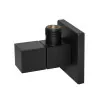 Coppia valvole darresto quadrate nero opaco attacchi 1/2G x 3/8G 