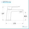 Set miscelatori nero opaco lavabo bidet e doccia con deviatore Kubo