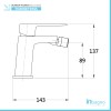 Set miscelatori nero opaco lavabo bidet e doccia con deviatore Kubo